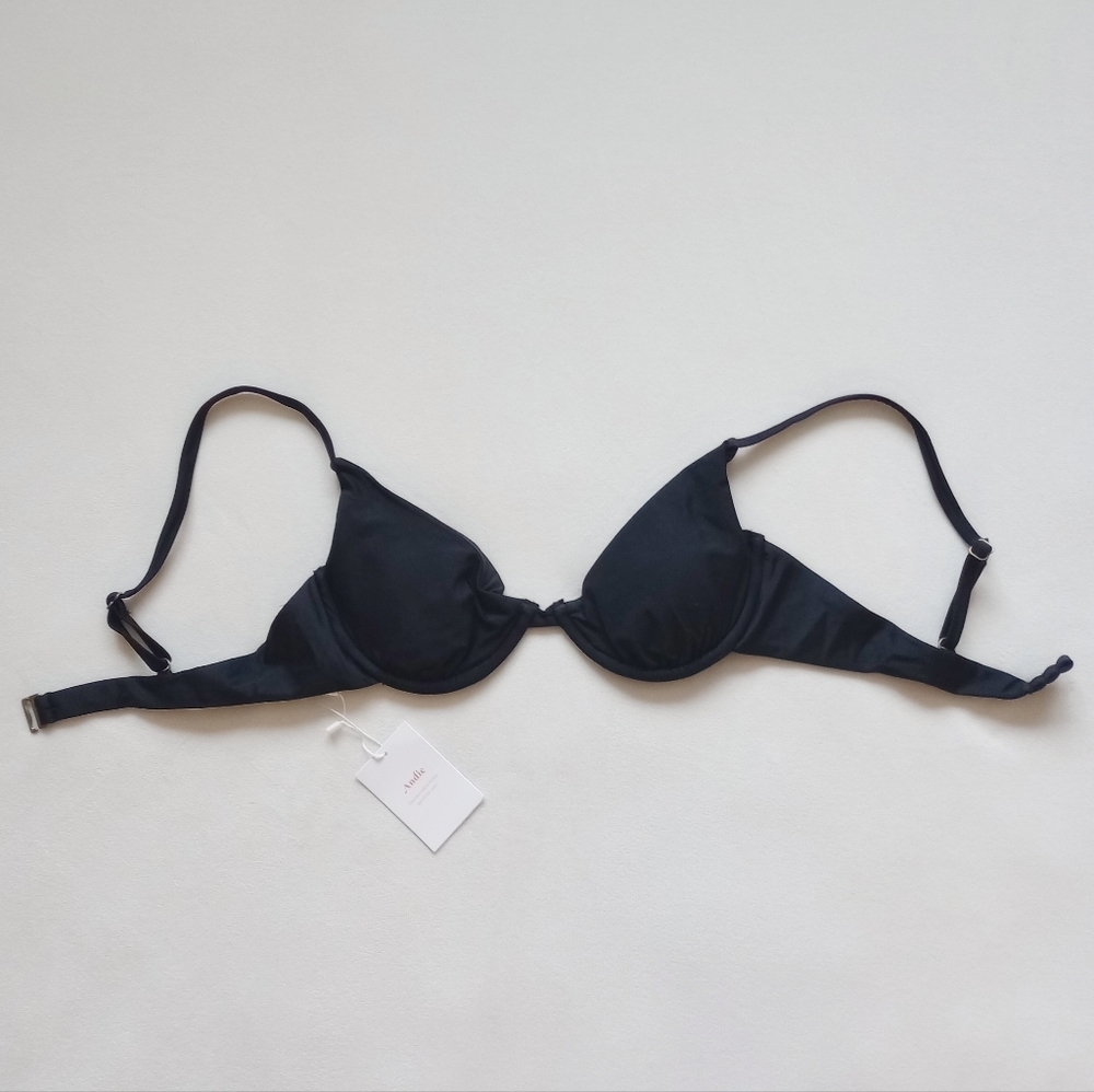 Andie▪️Sicily Black Bikini Swim Top - Picture 3 of 8